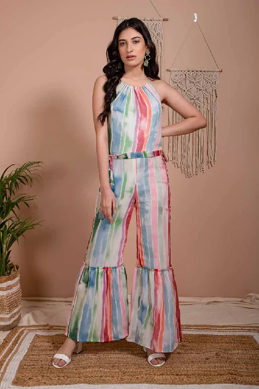 Mia Mulitcolour Chiffon Jumpsuit