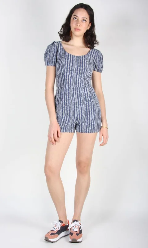 Bufflehead Romper - Blue Eyelet