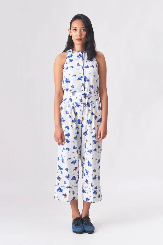 VERA - Handloom Denim White Jumpsuit