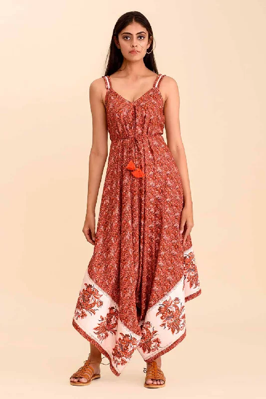 SARGUN - Red Printed Palazzo Jumpsuit