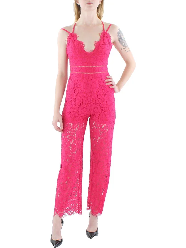 Womens Lace Ladderstitch Jumpsuit