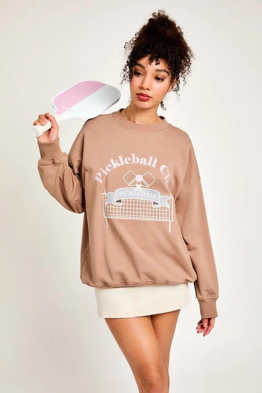 Pickleball Club Crew Neck Pullover Top