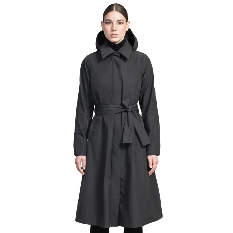 Ivy Ladies Tailored Trench Coat Black