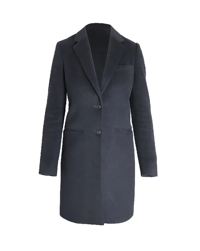 Joseph Long Coat in Black Wool