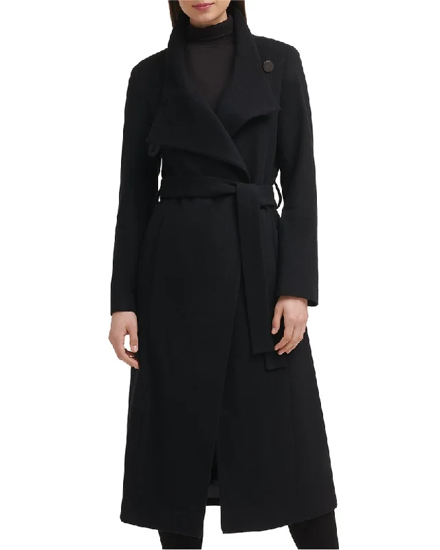 Kenneth Cole Wool-Blend Belted Maxi Coat