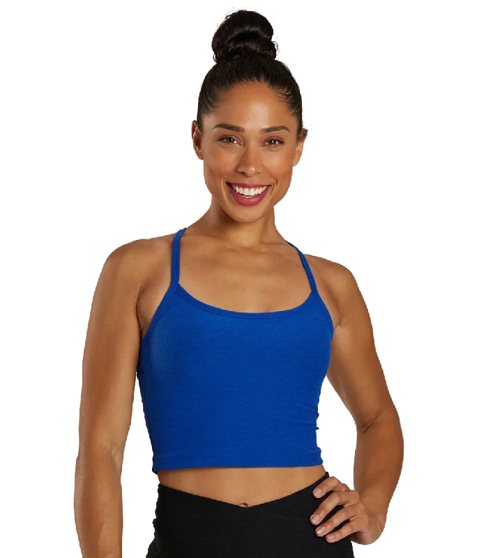 Beyond Yoga Spacedye Slim Racerback Cropped Tank Electric Royal Heather