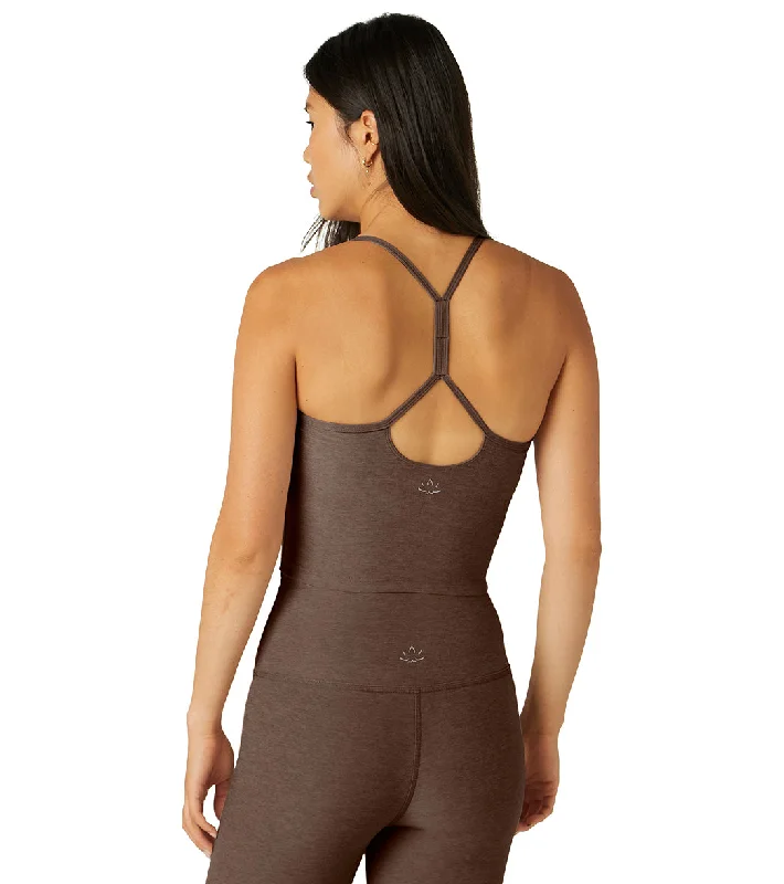 Beyond Yoga Spacedye Slim Racerback Cropped Tank Truffle Heather