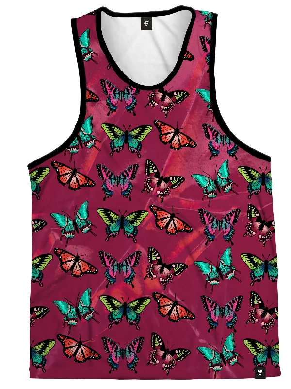 Maroon Butterfly Unisex Tank