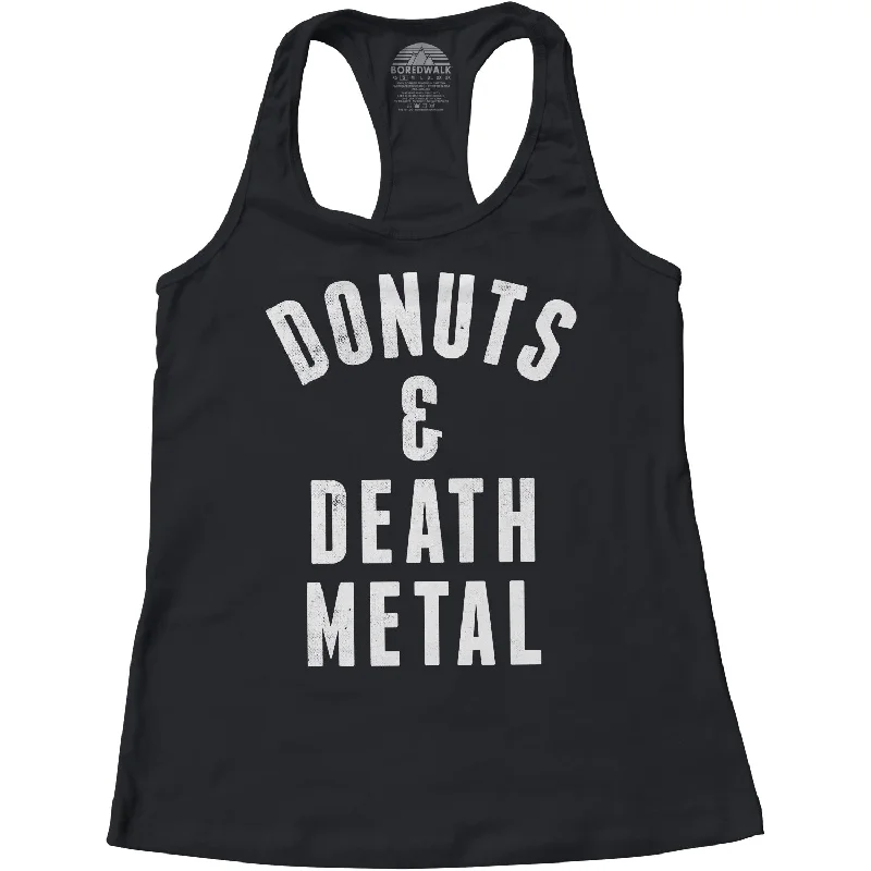 Women's Donuts and Death Metal Racerback Tank Top