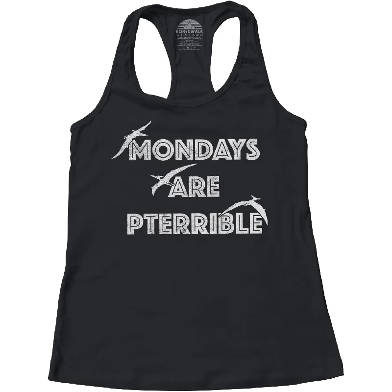 Women's Mondays Are Pterrible Racerback Tank Top