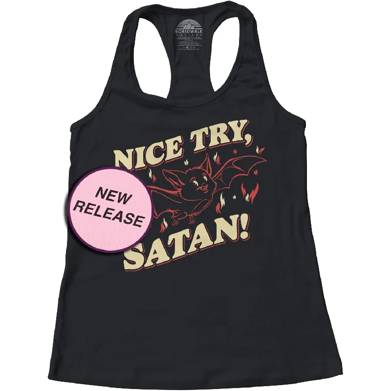 Women's Nice Try Satan Racerback Tank Top