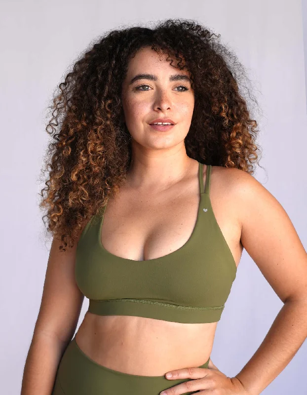 Johana Sports Bra - Olive Green