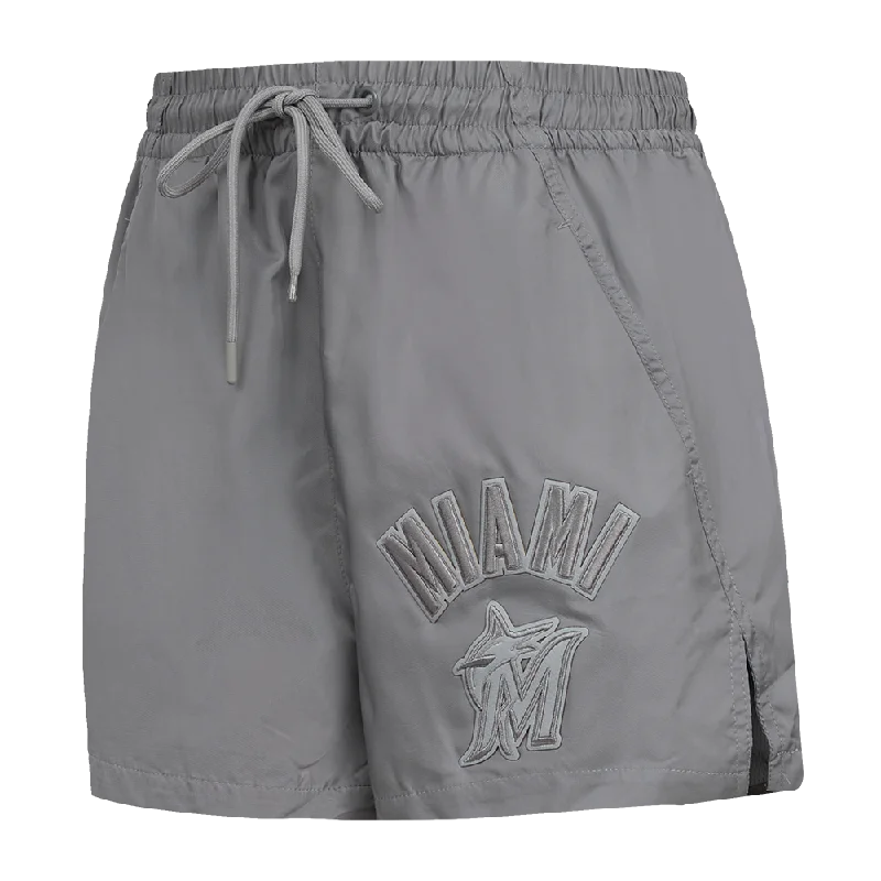 MLB MIAMI MARLINS TRIPLE TONAL WOMEN'S WOVEN SHORT (GRAY)