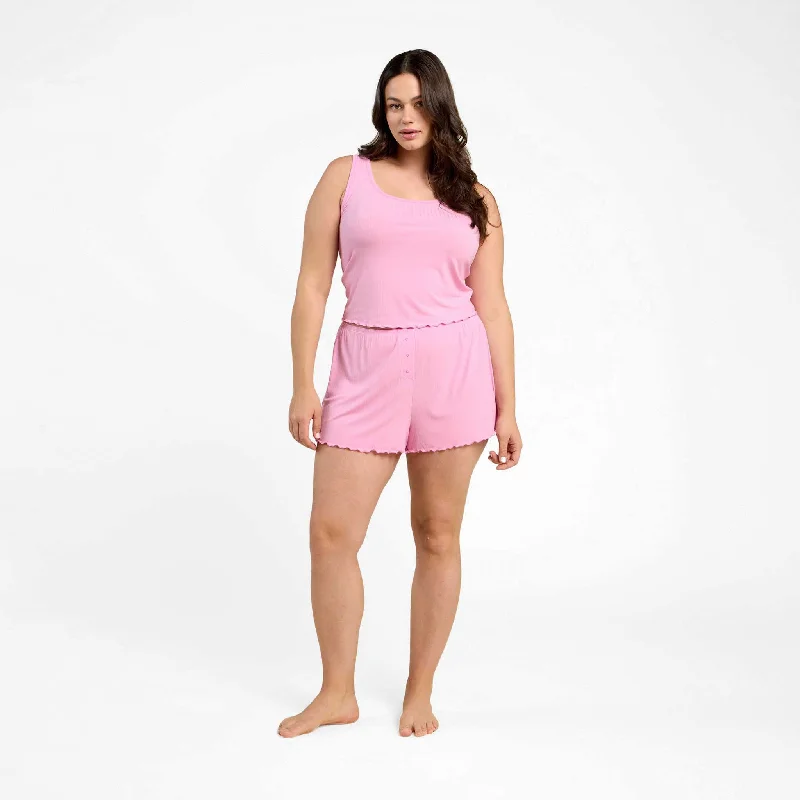 Mini Rib Cheeky Short | Bubblegum Pink