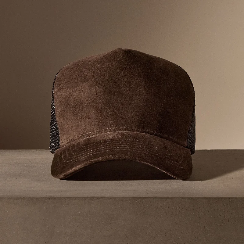 Suede Trucker Hat - Cafe