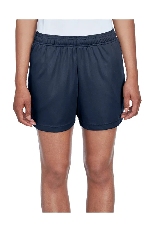 Team 365 Womens Zone Performance Moisture Wicking Shorts w/ Pockets - Dark Navy Blue