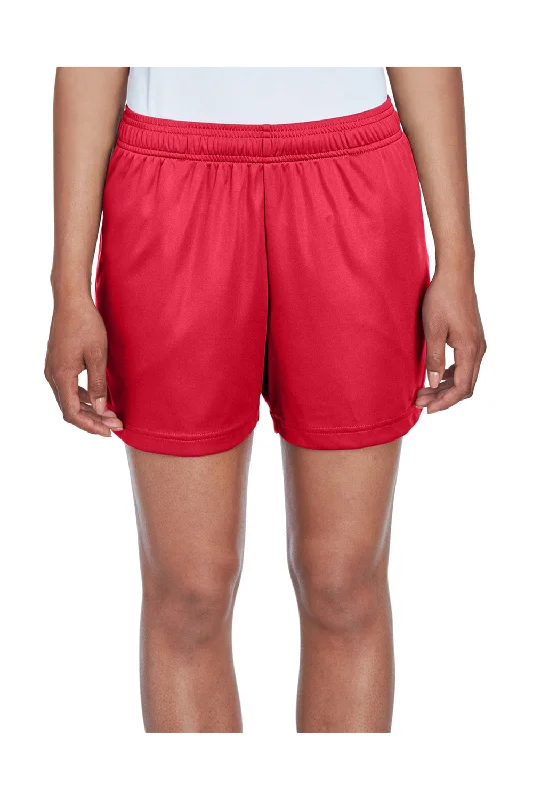 Team 365 Womens Zone Performance Moisture Wicking Shorts w/ Pockets - Red